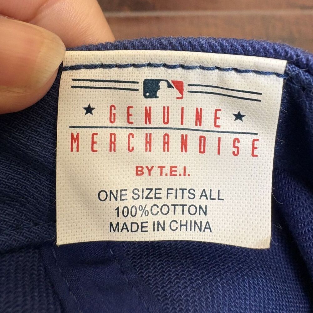 Vtg Chicago Cubs T.E.I. MLB Walking Bear Blue Red Strapback Hat Retro Sporty Cap - Picture 6 of 8